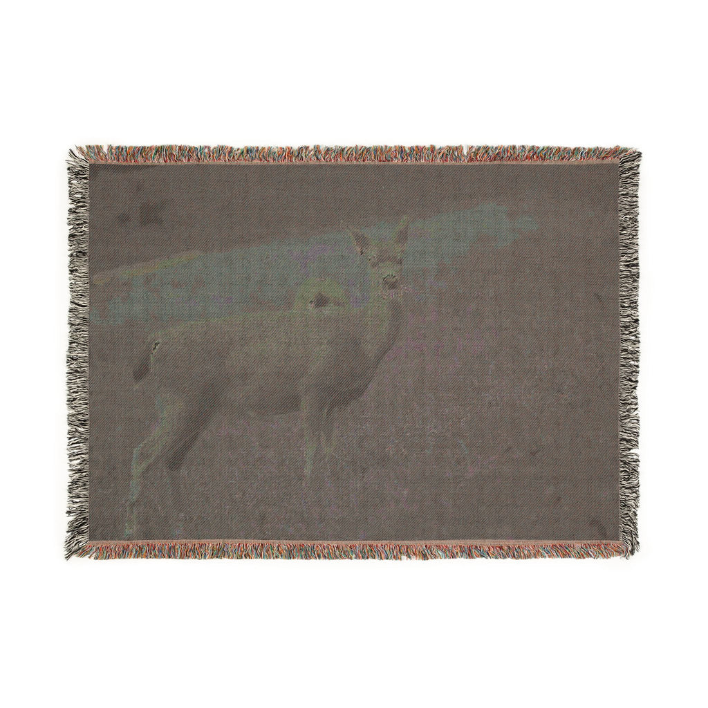 Deer Meadow Woven Blanket – Rustic Wildlife Throw for Cabin & Living Room