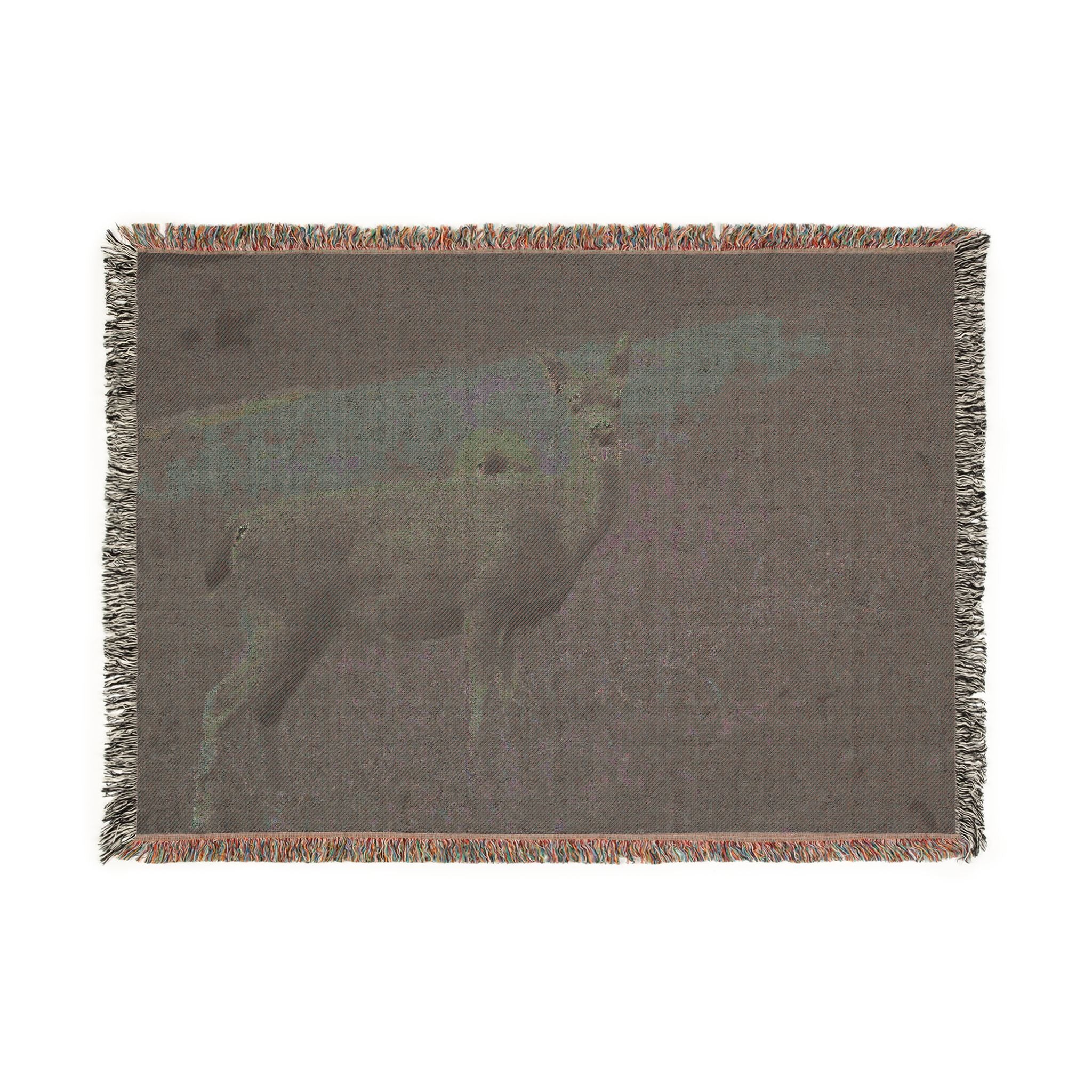 Deer Meadow Woven Blanket – Rustic Wildlife Throw for Cabin & Living Room