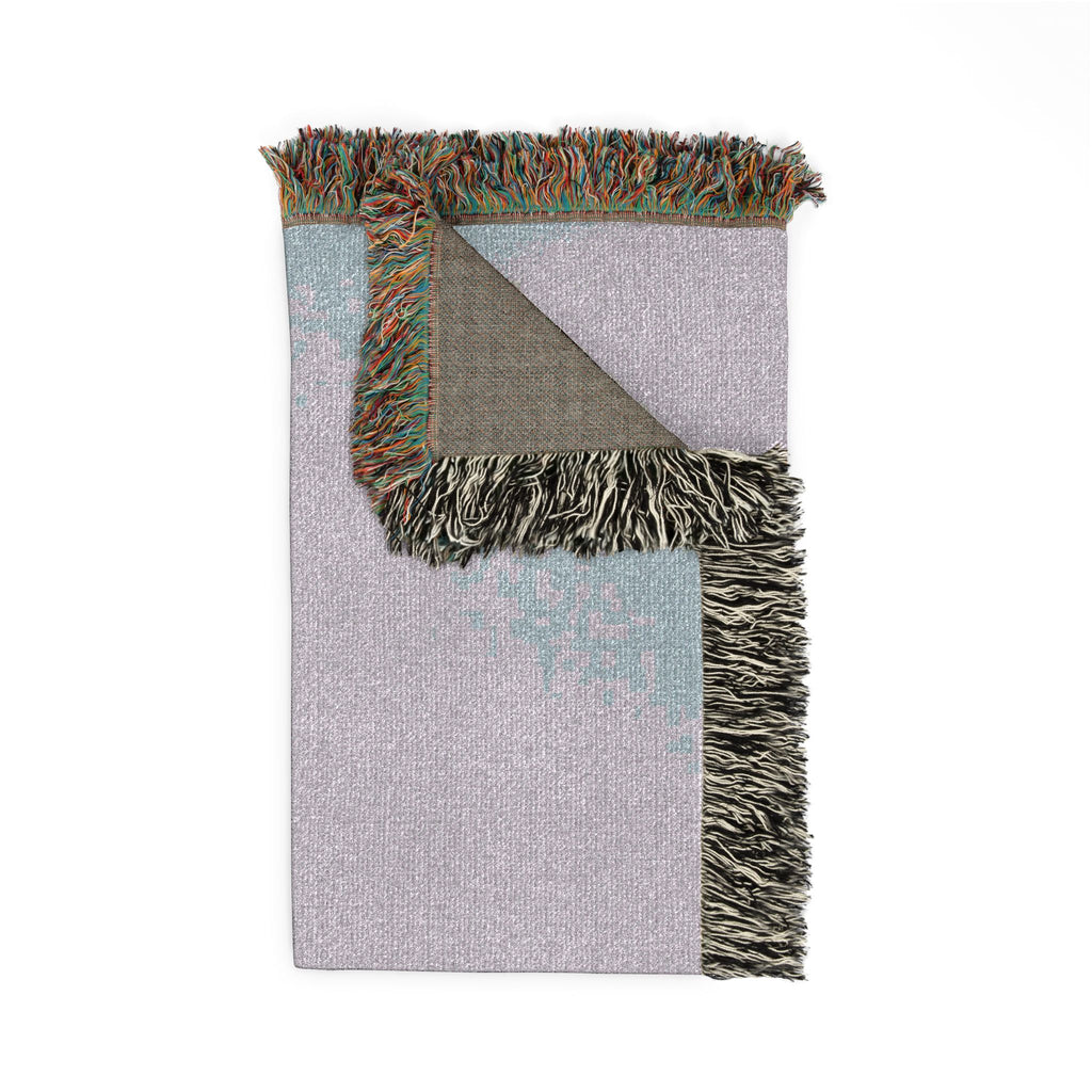 California Quail on post Woven Blanket