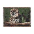 Winky Northern Spotted Owl Woven Throw Blanket