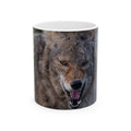 Angry Coyote Photo Ceramic Mug — Wild Predator Coffee Cup (11oz, 15oz)