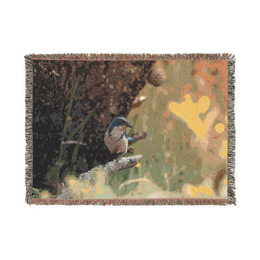 California Scrub Jay Woven Blanket