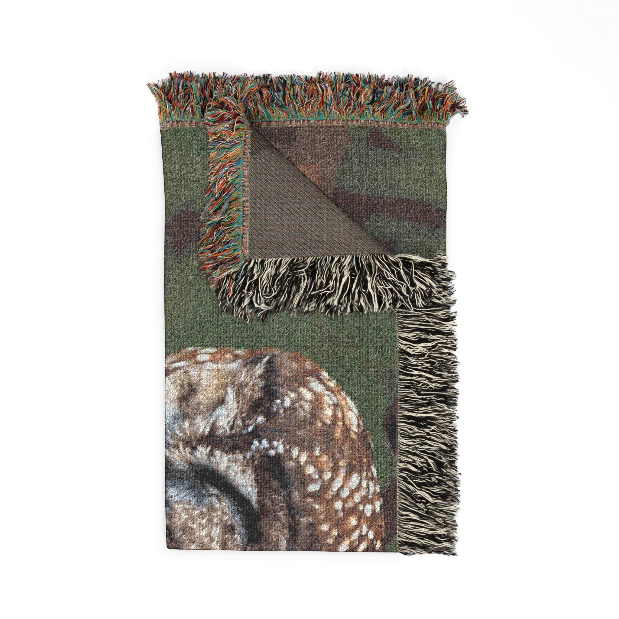 Winky Northern Spotted Owl Woven Throw Blanket