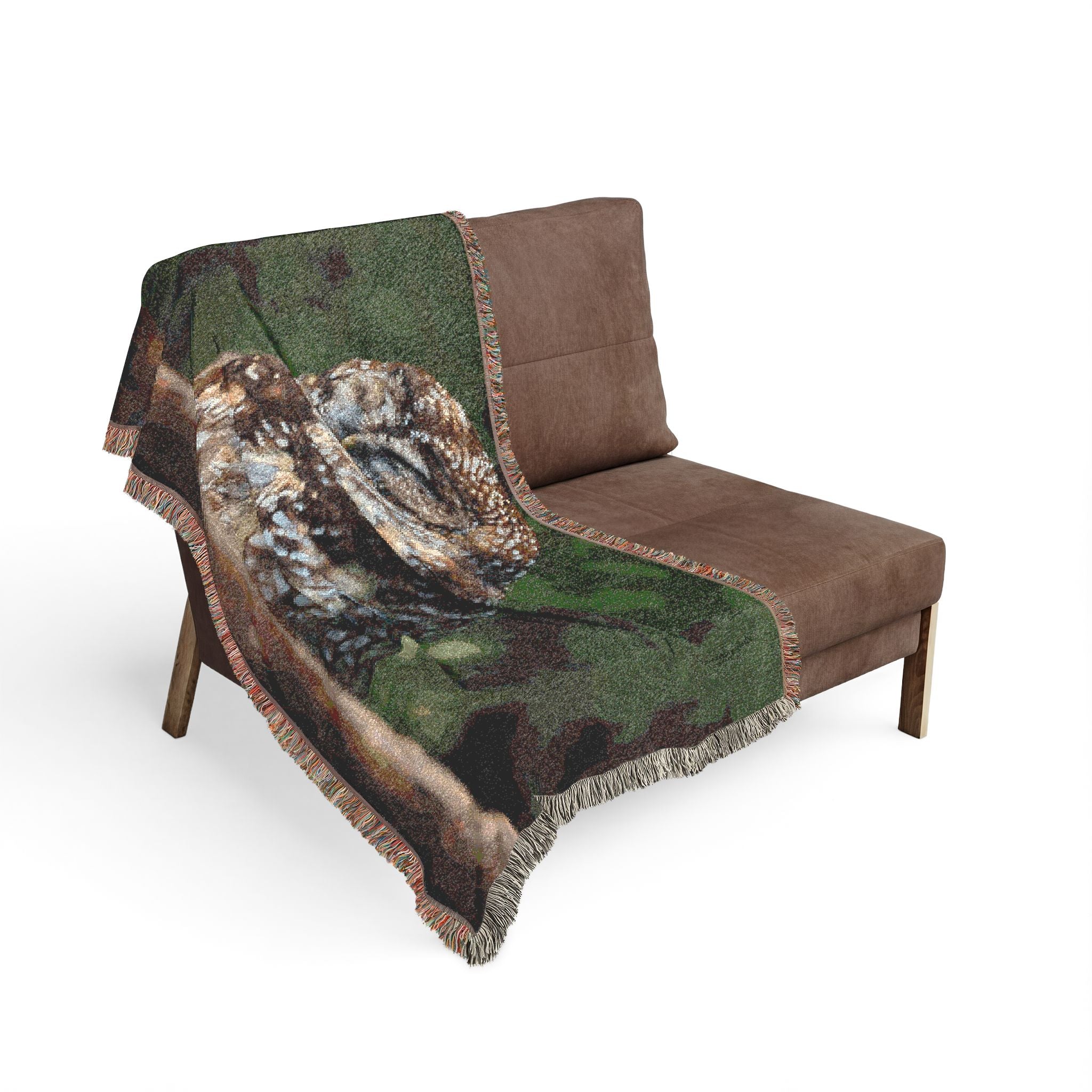 Winky Northern Spotted Owl Woven Throw Blanket