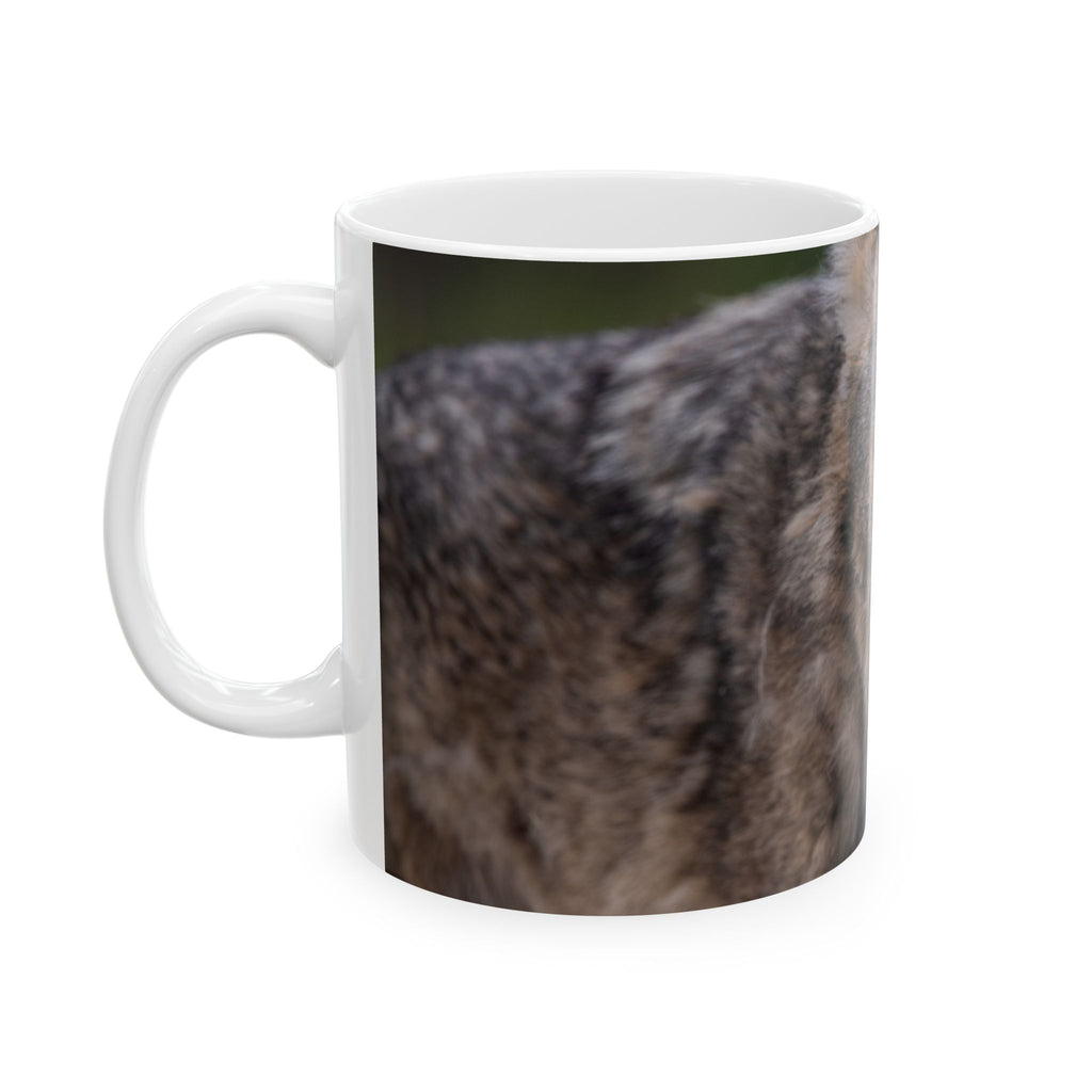 Angry Coyote Photo Ceramic Mug — Wild Predator Coffee Cup (11oz, 15oz)