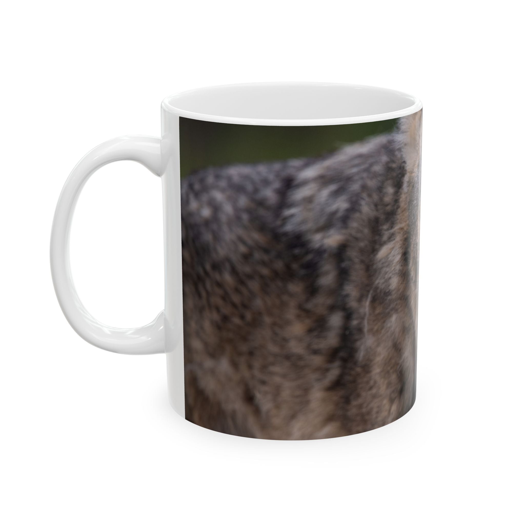 Angry Coyote Photo Ceramic Mug — Wild Predator Coffee Cup (11oz, 15oz)