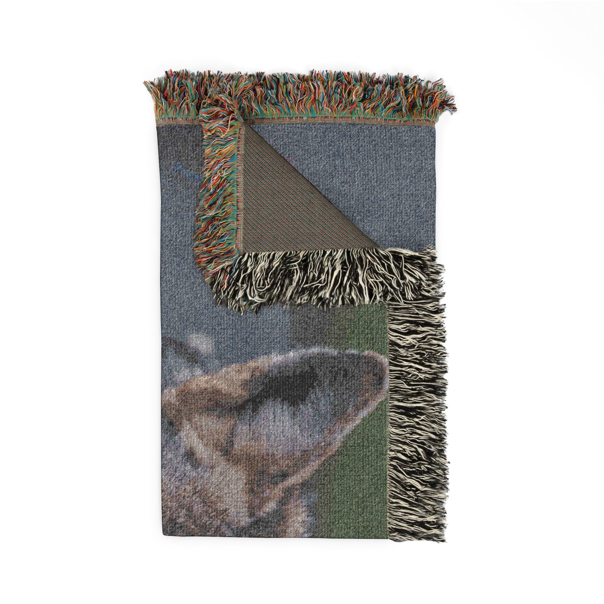 Curious Coyote Woven Throw Blanket