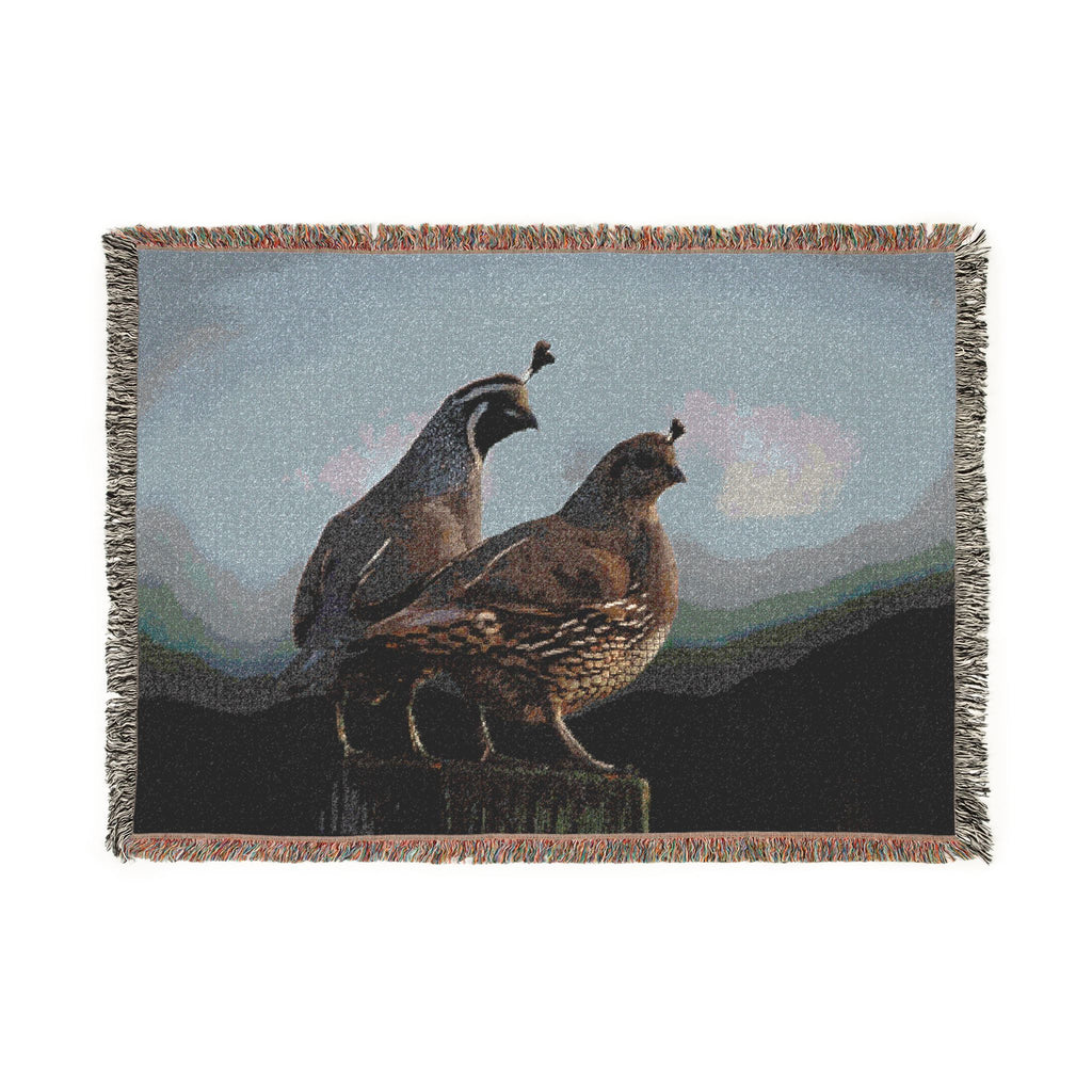 Quail Pair Woven Blanket