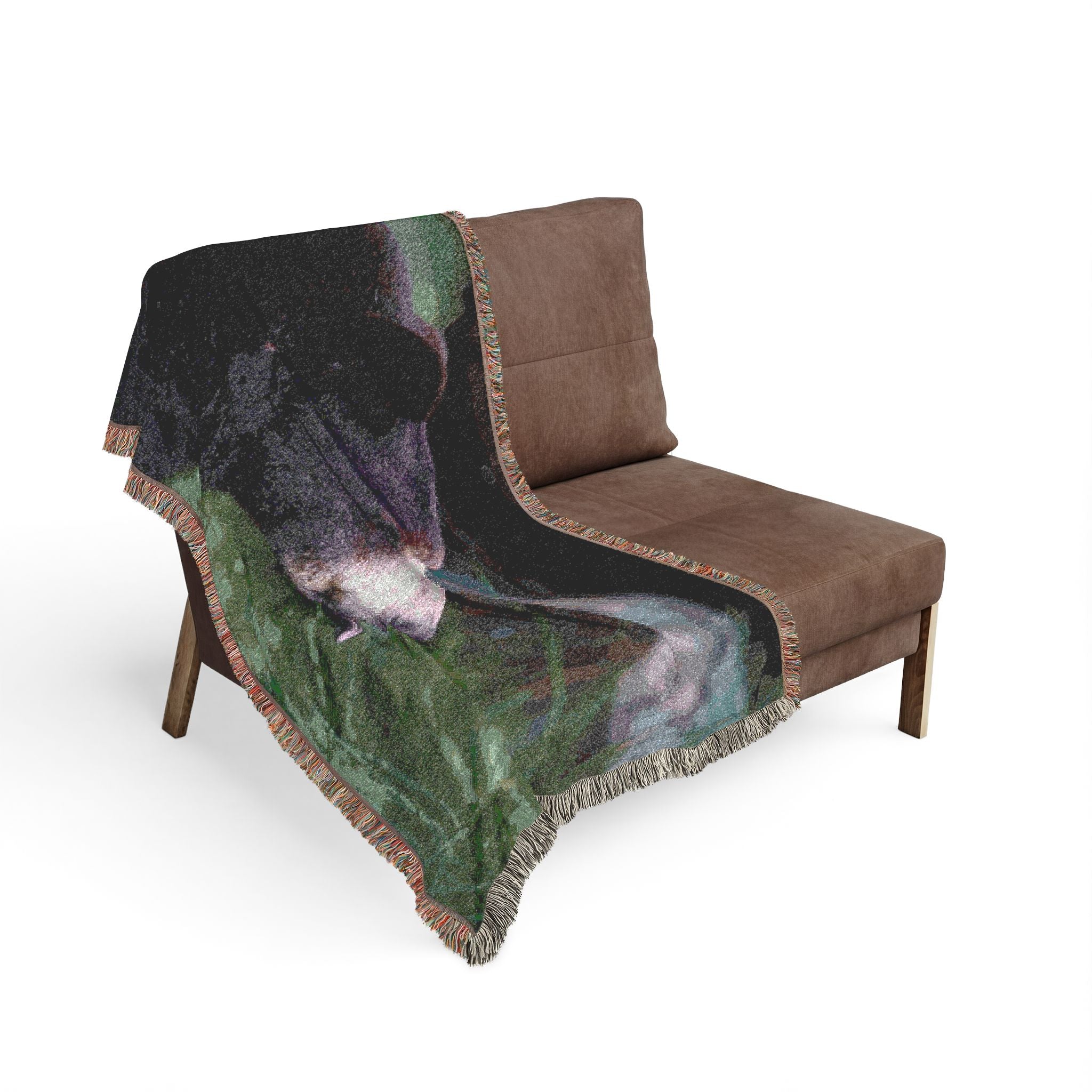 Bear Portrait Woven Blanket — Rustic Wildlife Throw