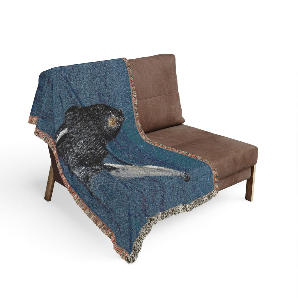 Humpback Whale Breach Woven Blanket