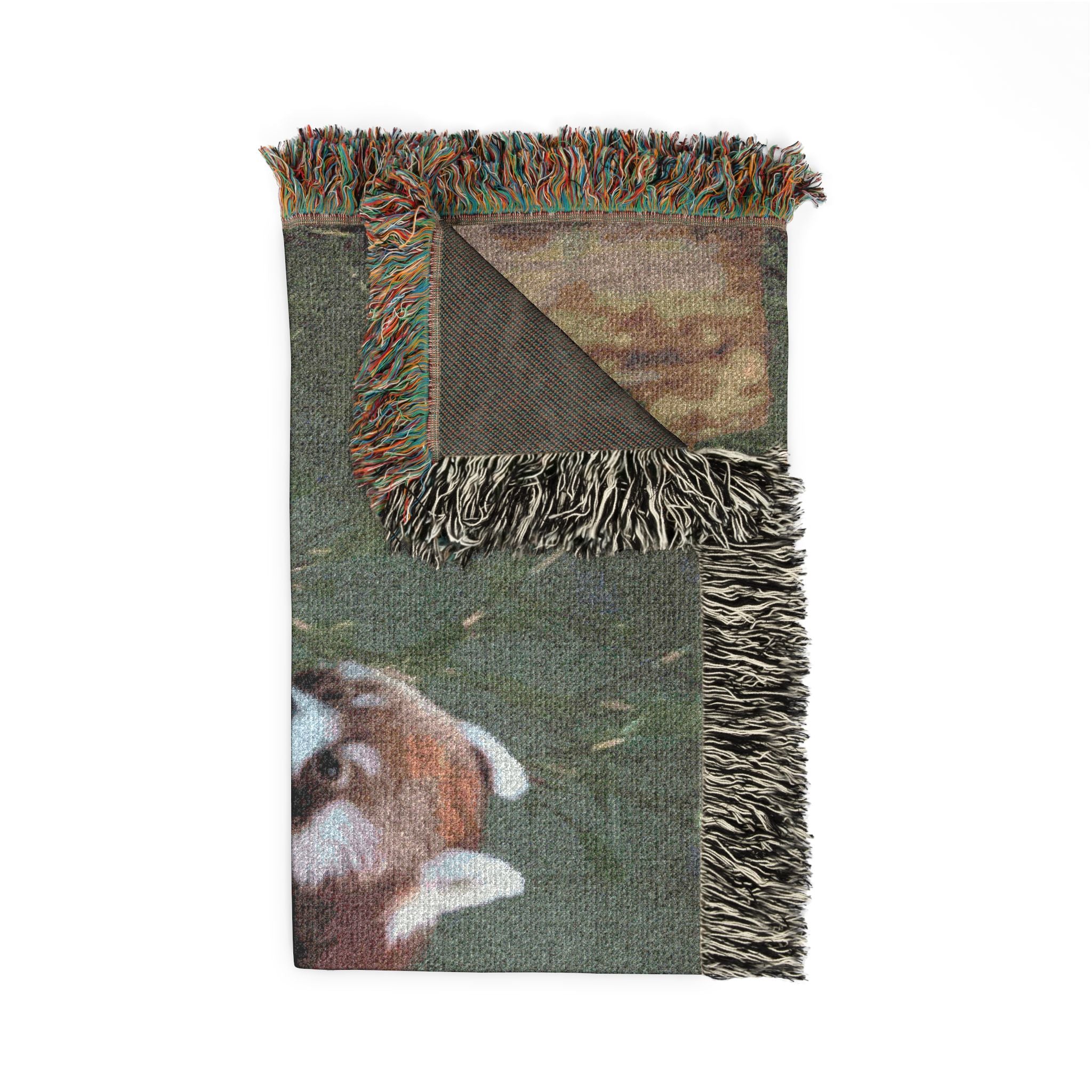 Saffron Red Panda Leap Woven Blanket