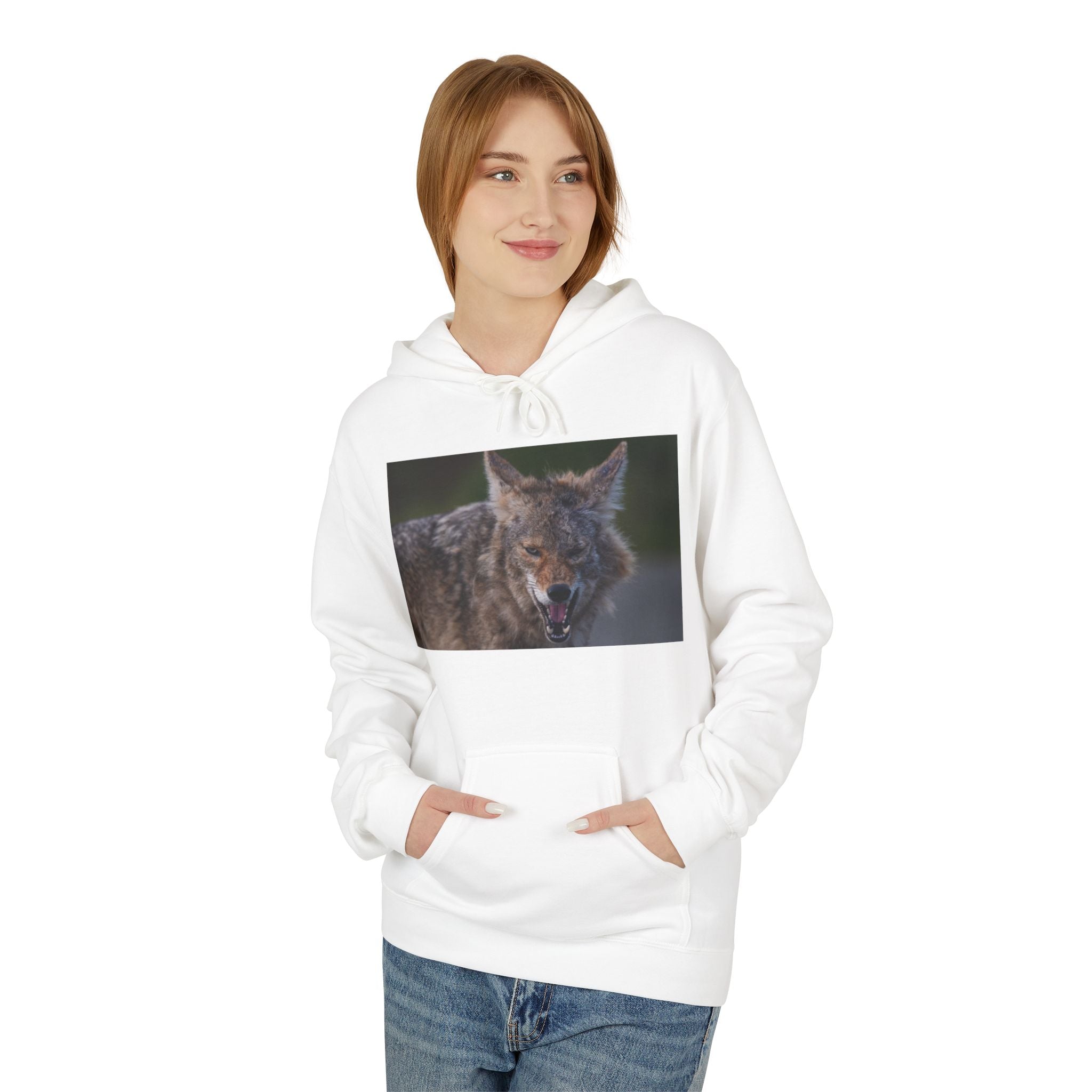 Coyote Photo Hoodie — Realistic Wildlife Portrait Sweatshirt