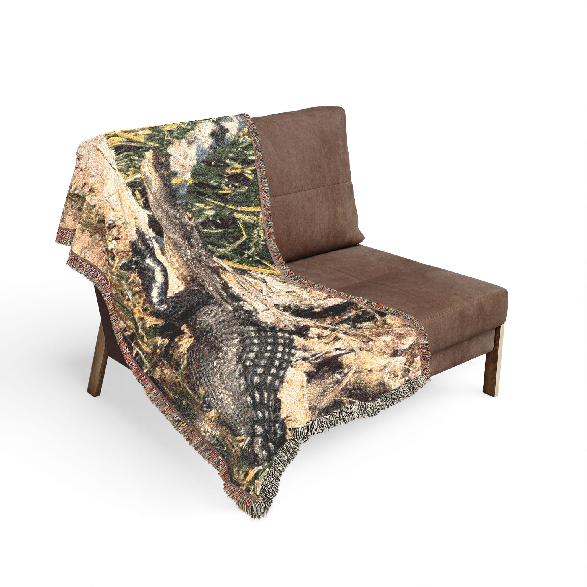 Florida Springs Alligator Woven Throw Blanket