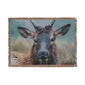 Elk Portrait Woven Blanket — Rustic Wildlife Throw