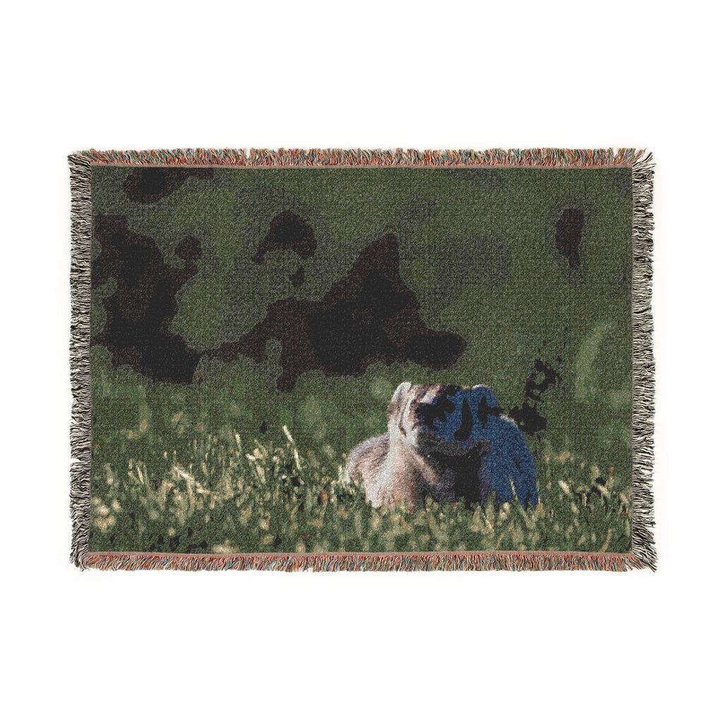 Badger Meadow Woven Blanket — Decorative Animal Throw for Living Room & Garden