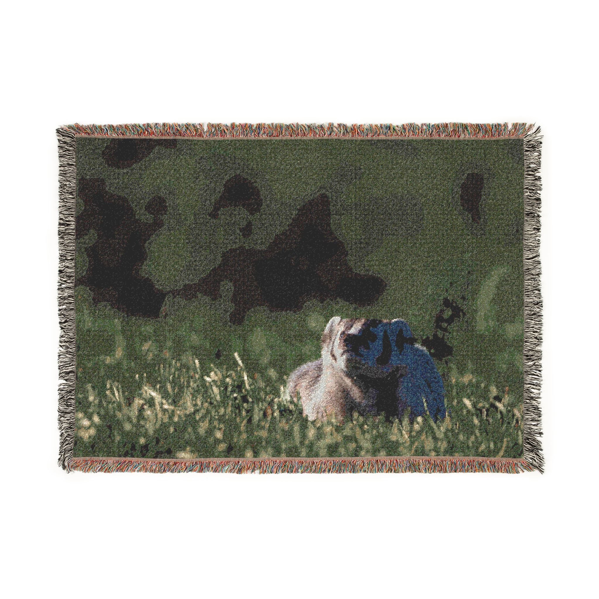 Badger Meadow Woven Blanket — Decorative Animal Throw for Living Room & Garden