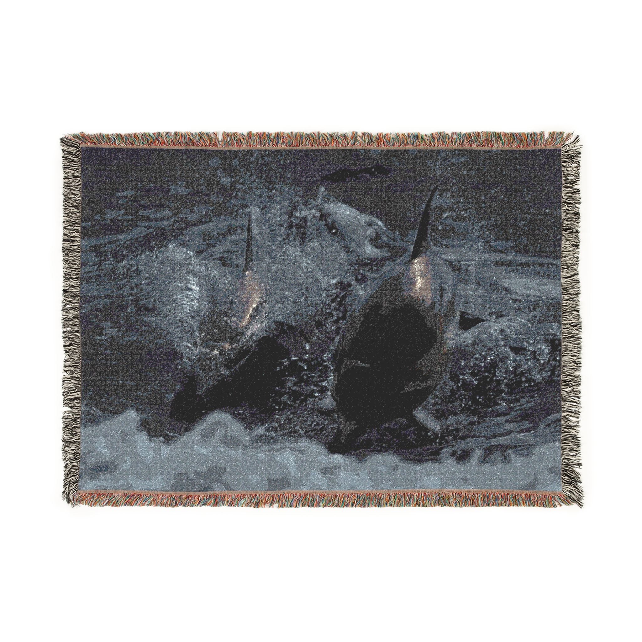 Dolphin Pair Woven Blanket