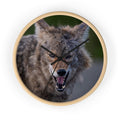 Angry Coyote Wall Clock — Fierce Wildlife Decor