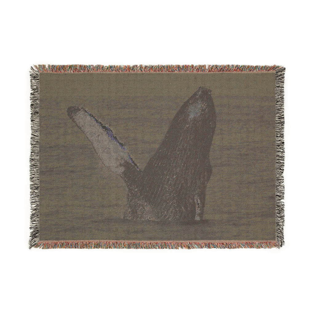 Humpback Whale Breach Woven Blanket