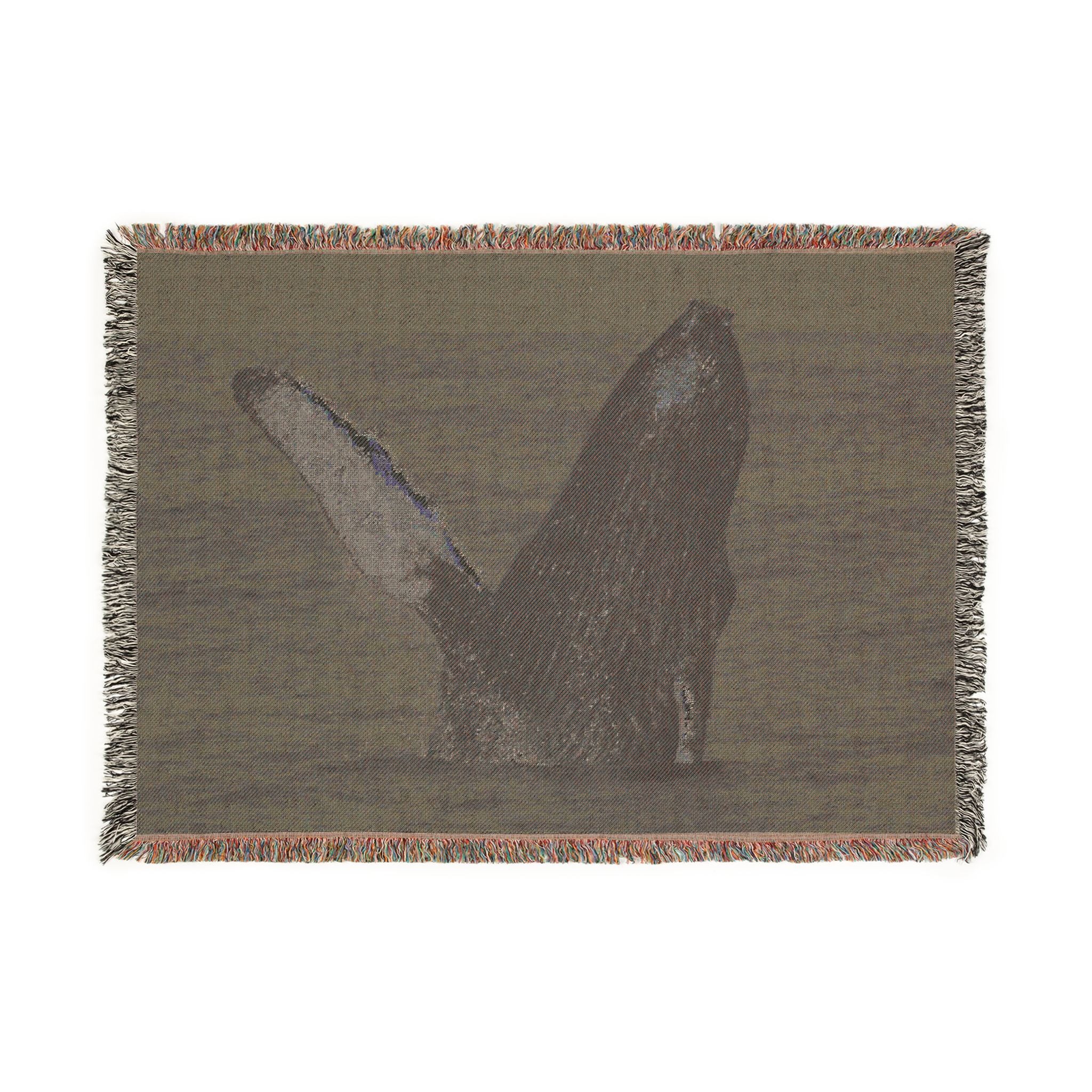 Humpback Whale Breach Woven Blanket