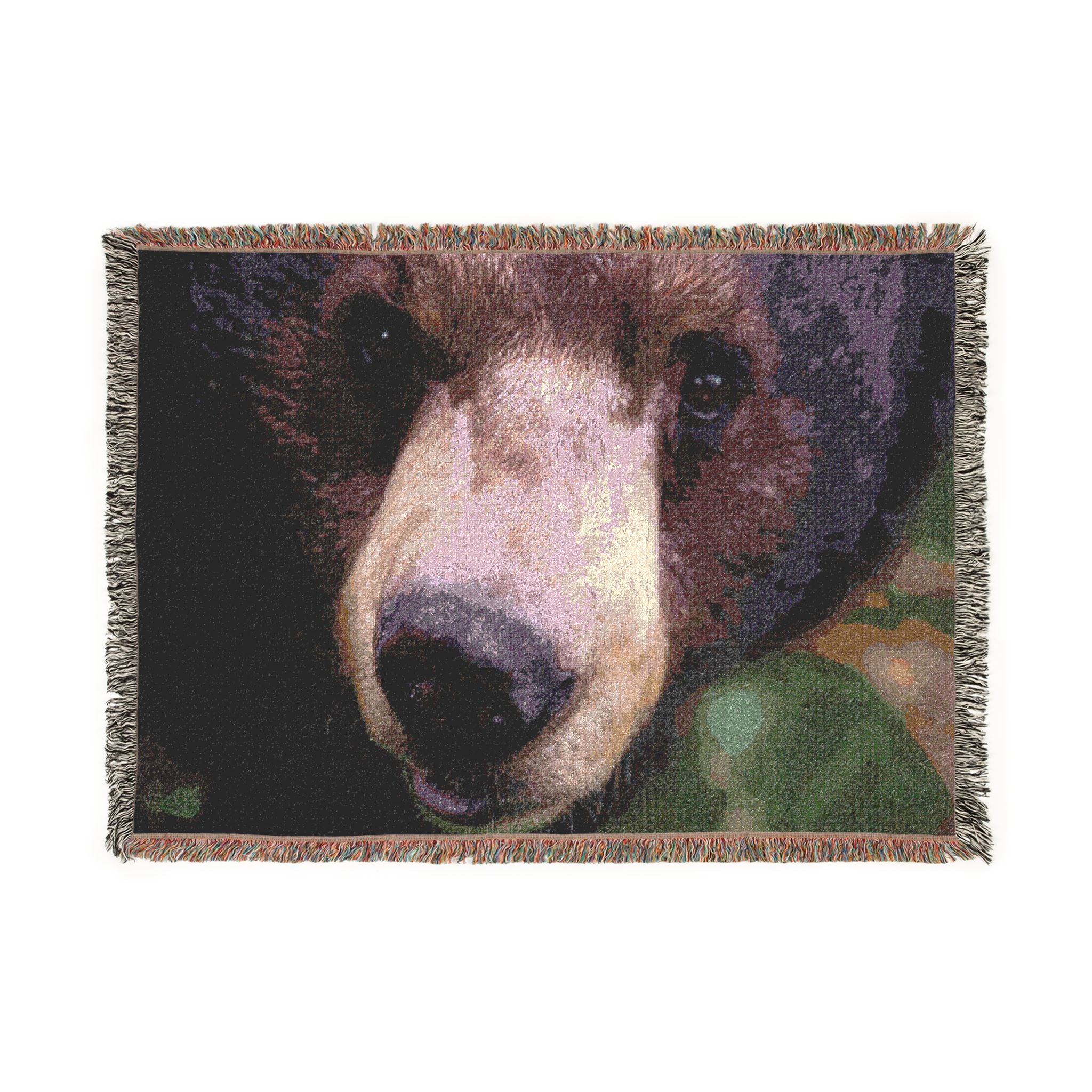 Bear Portrait Woven Blanket