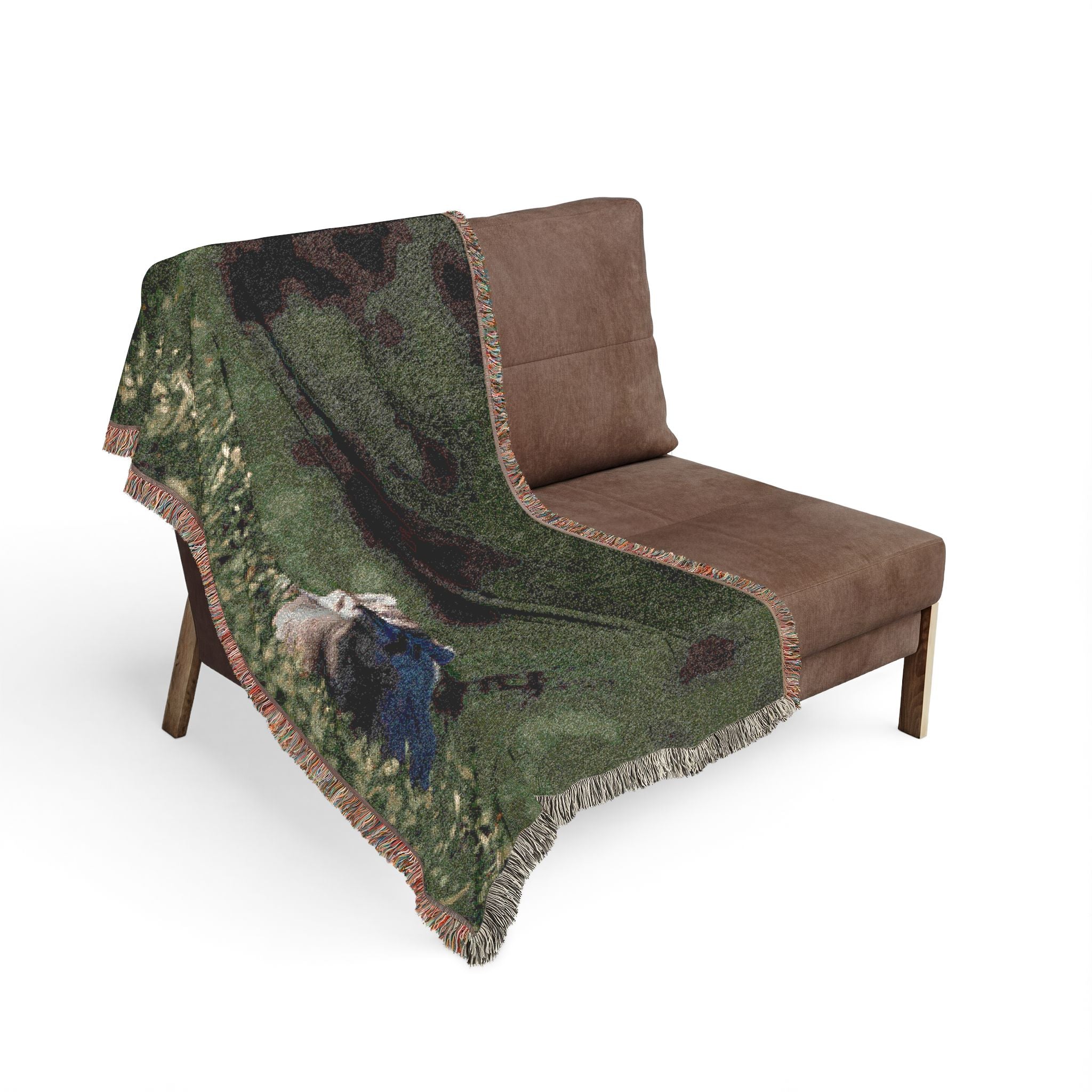 Badger Meadow Woven Blanket — Decorative Animal Throw for Living Room & Garden
