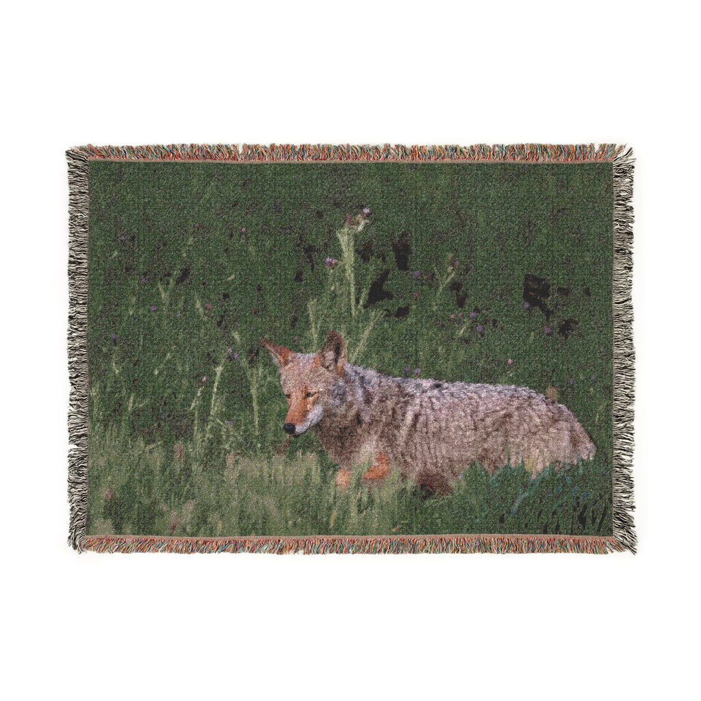 Coyote Wildlife Woven Blanket