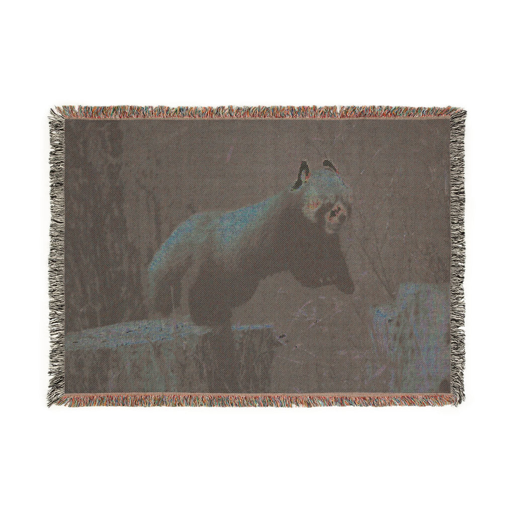 Saffron Red Panda Leap Woven Blanket