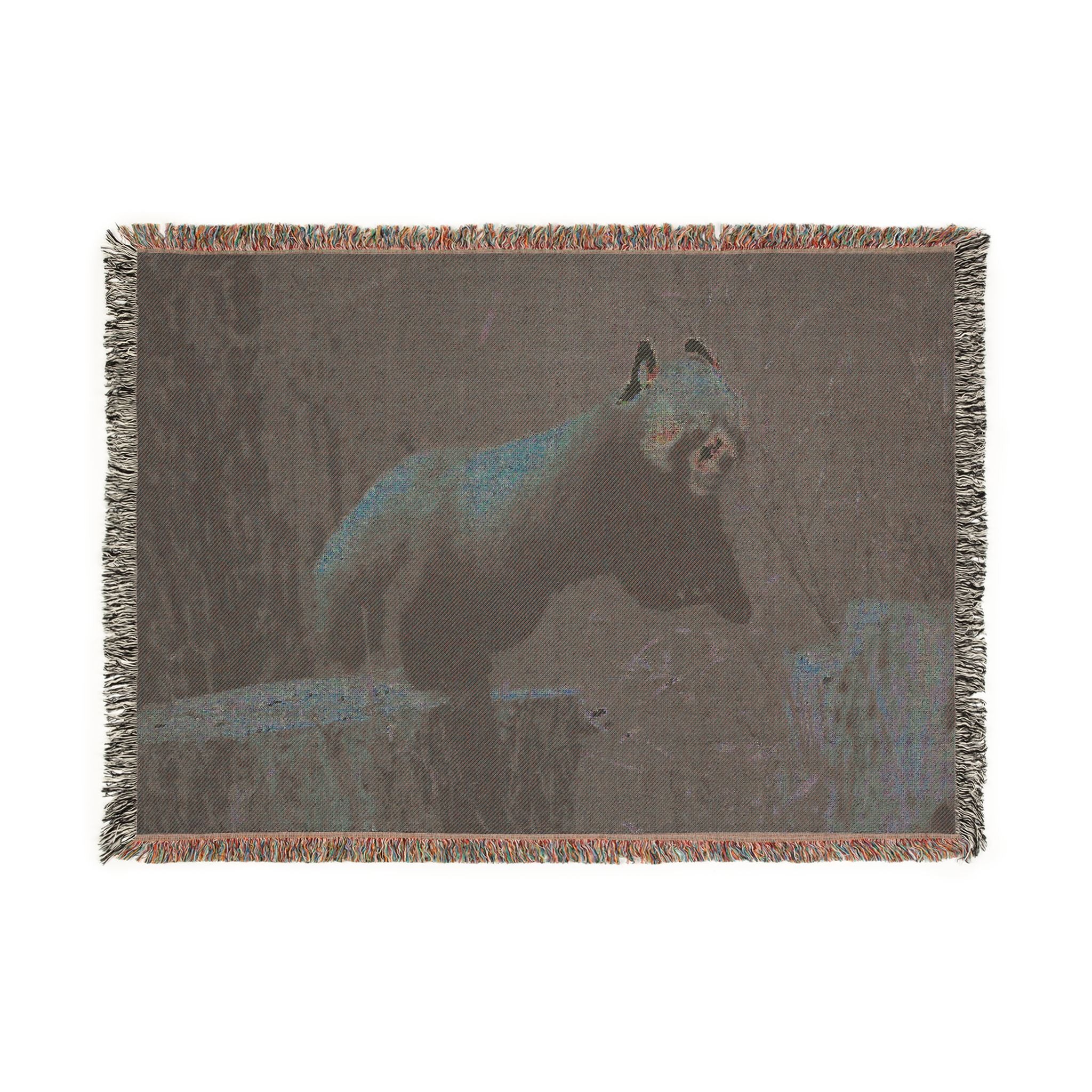 Saffron Red Panda Leap Woven Blanket