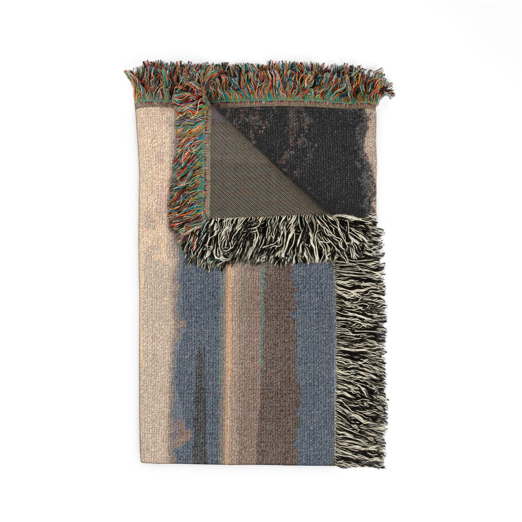 Deer at Dusk Woven Blanket — Scenic Woodland Throw for Cozy Home & Cabin Decor