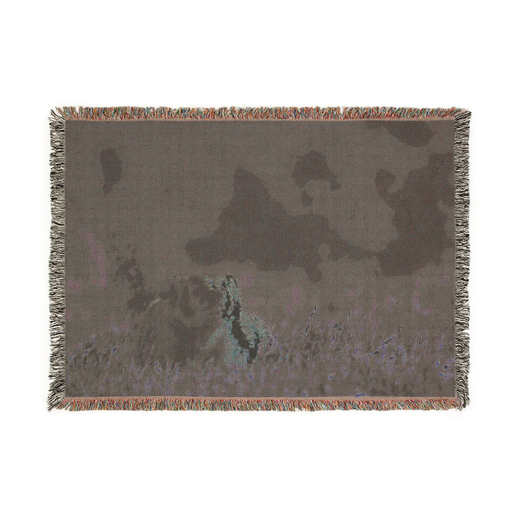 Badger Meadow Woven Blanket — Decorative Animal Throw for Living Room & Garden
