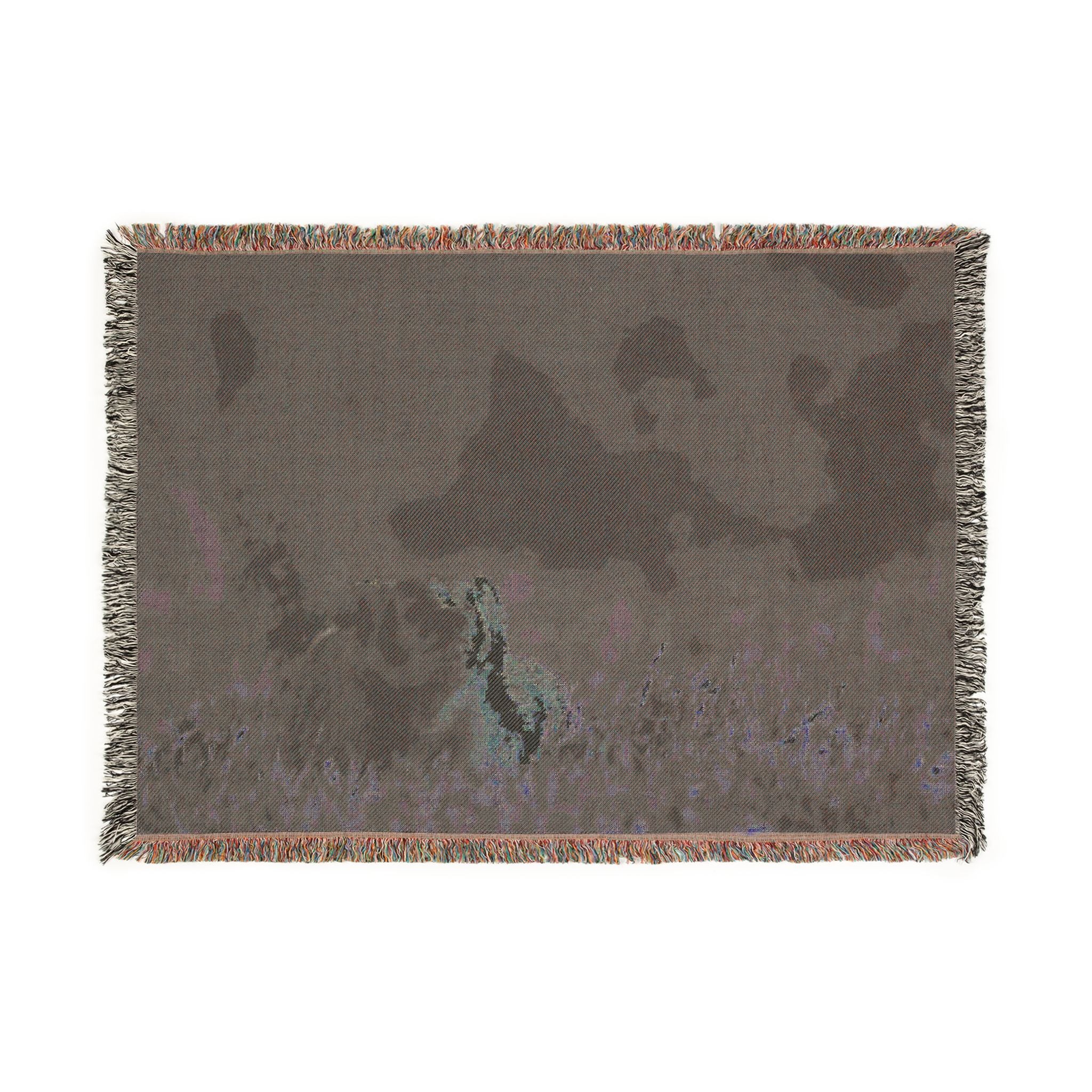 Badger Meadow Woven Blanket — Decorative Animal Throw for Living Room & Garden