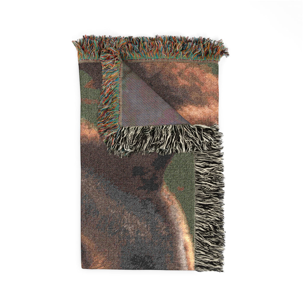 Black Bear Woven Throw Blanket – Rustic Cabin Decor, Wildlife Gift
