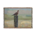Mourning Dove on post Woven Blanket