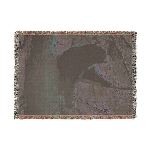Black Bear Tule Woven Throw Blanket