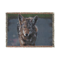 Curious Coyote Woven Throw Blanket
