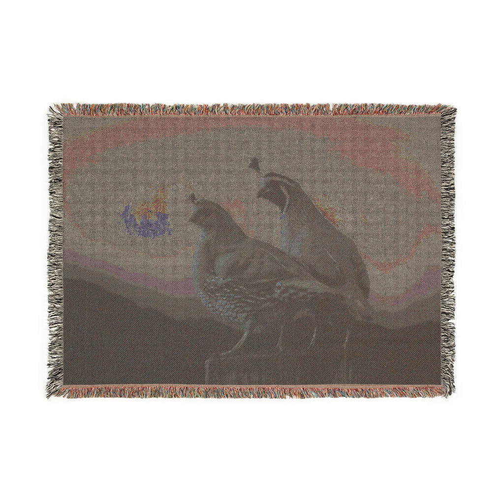 Quail Pair Woven Blanket