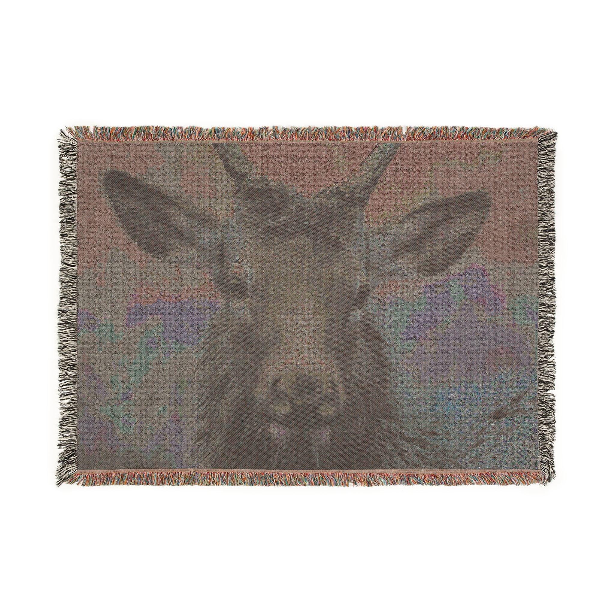 Elk Portrait Woven Blanket — Rustic Wildlife Throw