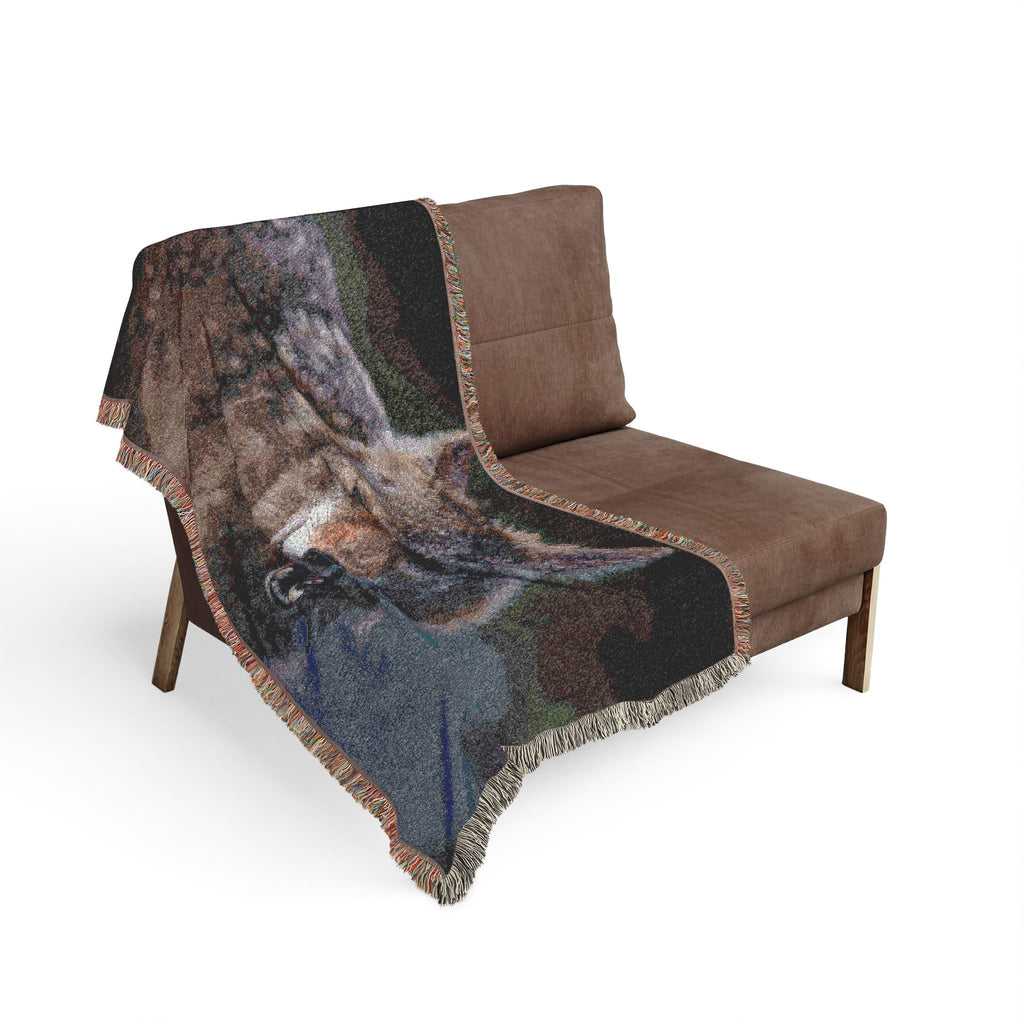 Coyote Woven Blanket — Rustic Wildlife Throw