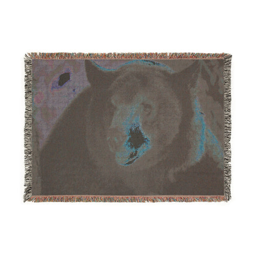 Black Bear Woven Throw Blanket – Rustic Cabin Decor, Wildlife Gift
