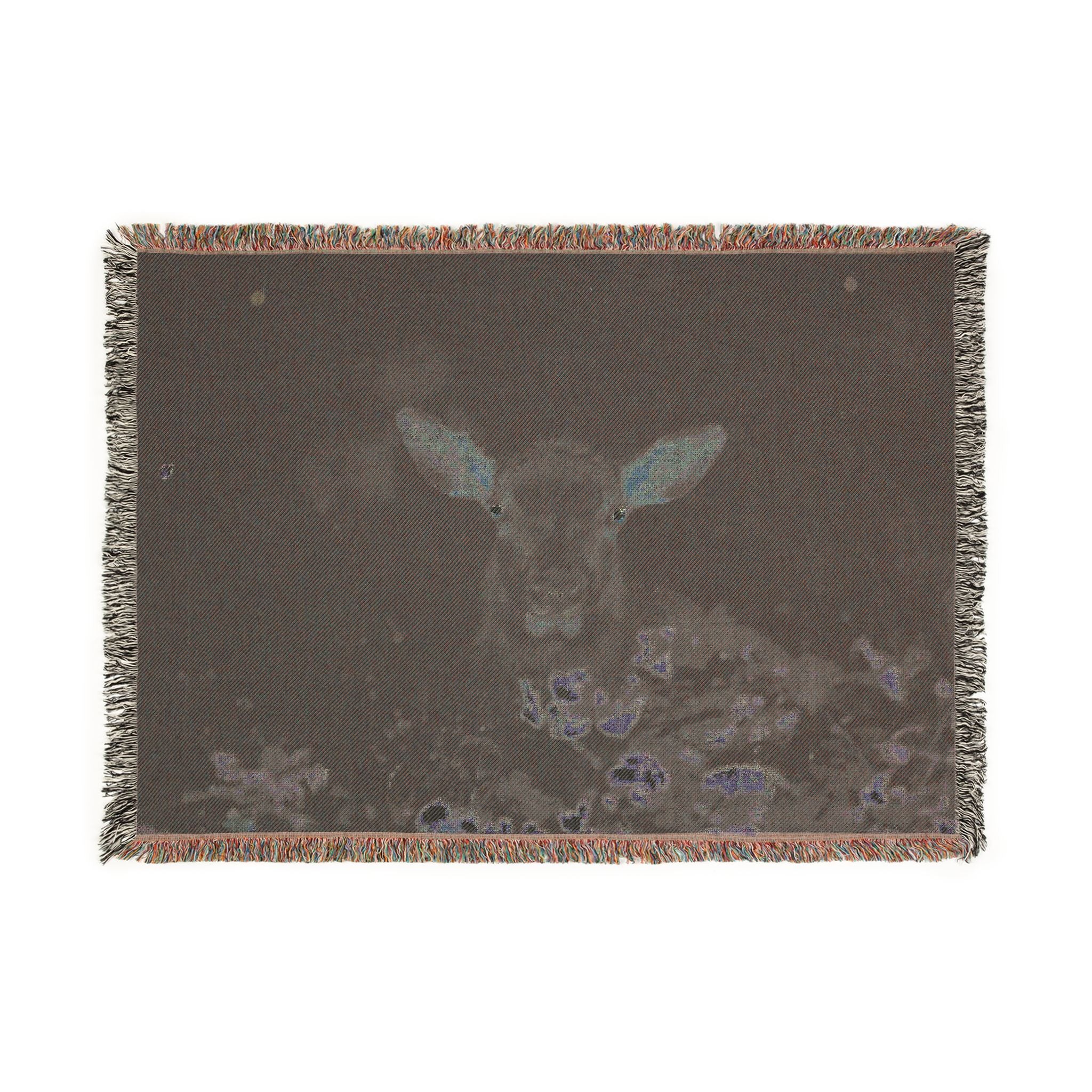 Elk at Night Woven Blanket