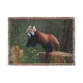 Saffron Red Panda Leap Woven Blanket
