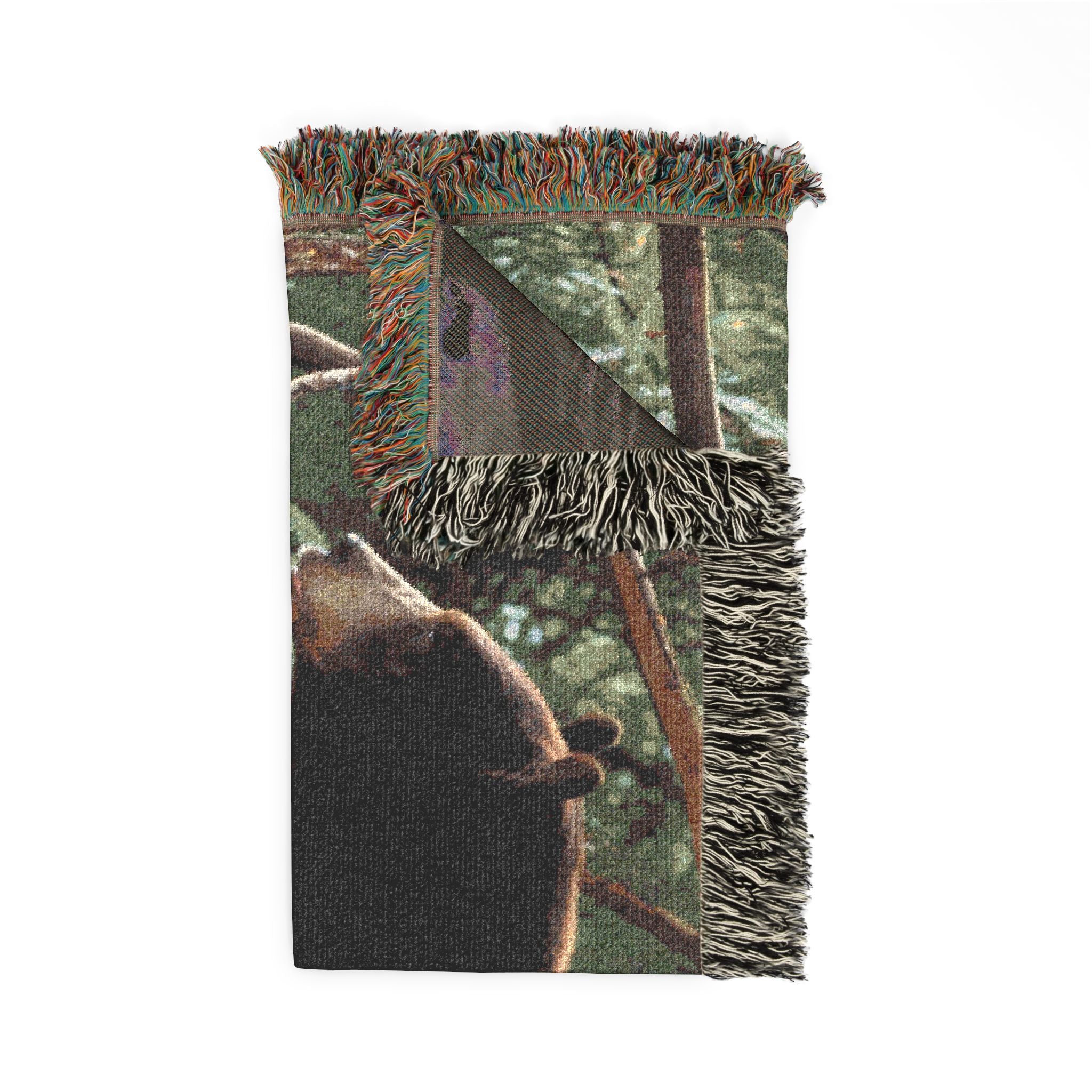 Black Bear Tule Woven Throw Blanket