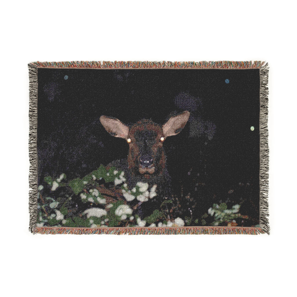 Elk at Night Woven Blanket
