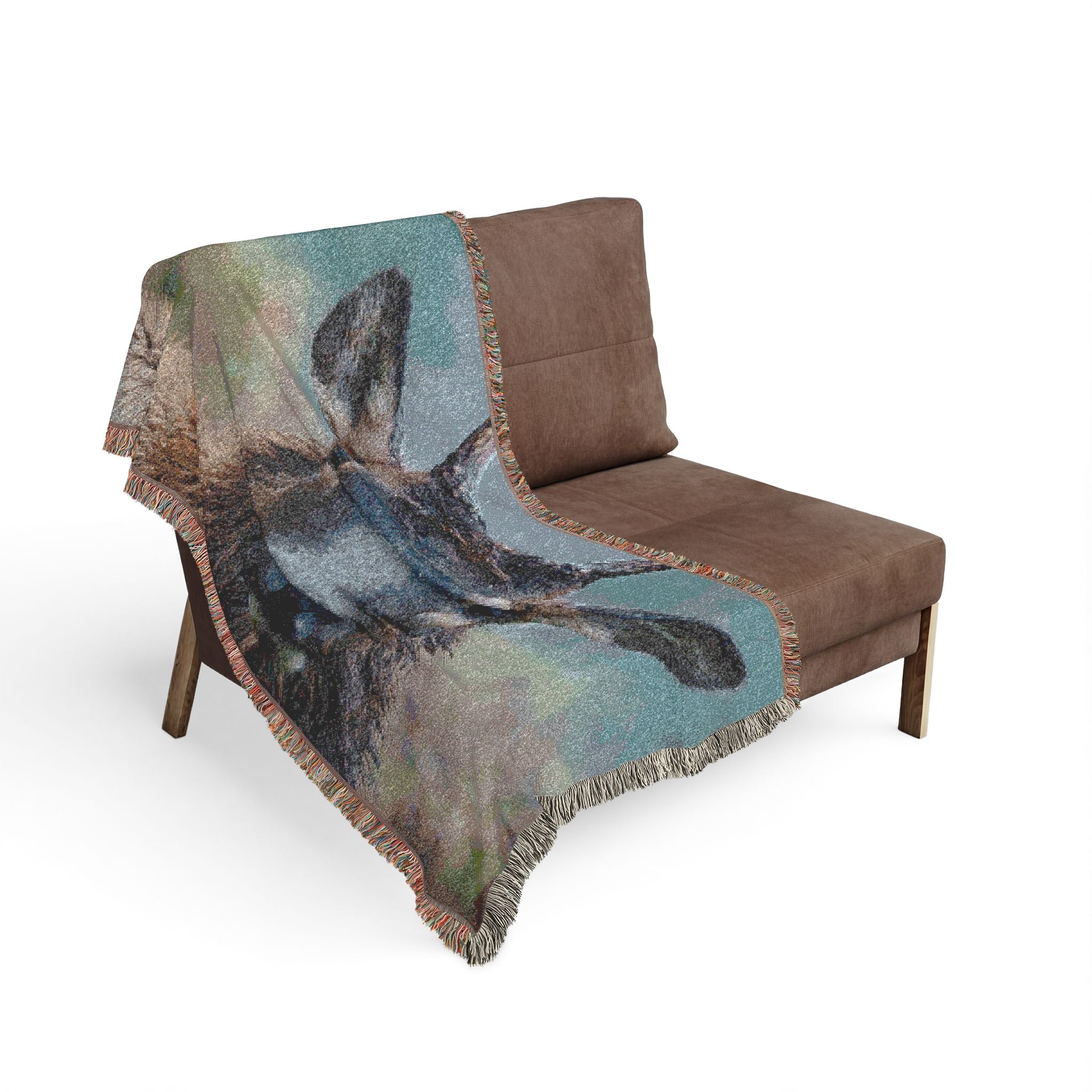Elk Portrait Woven Blanket — Rustic Wildlife Throw