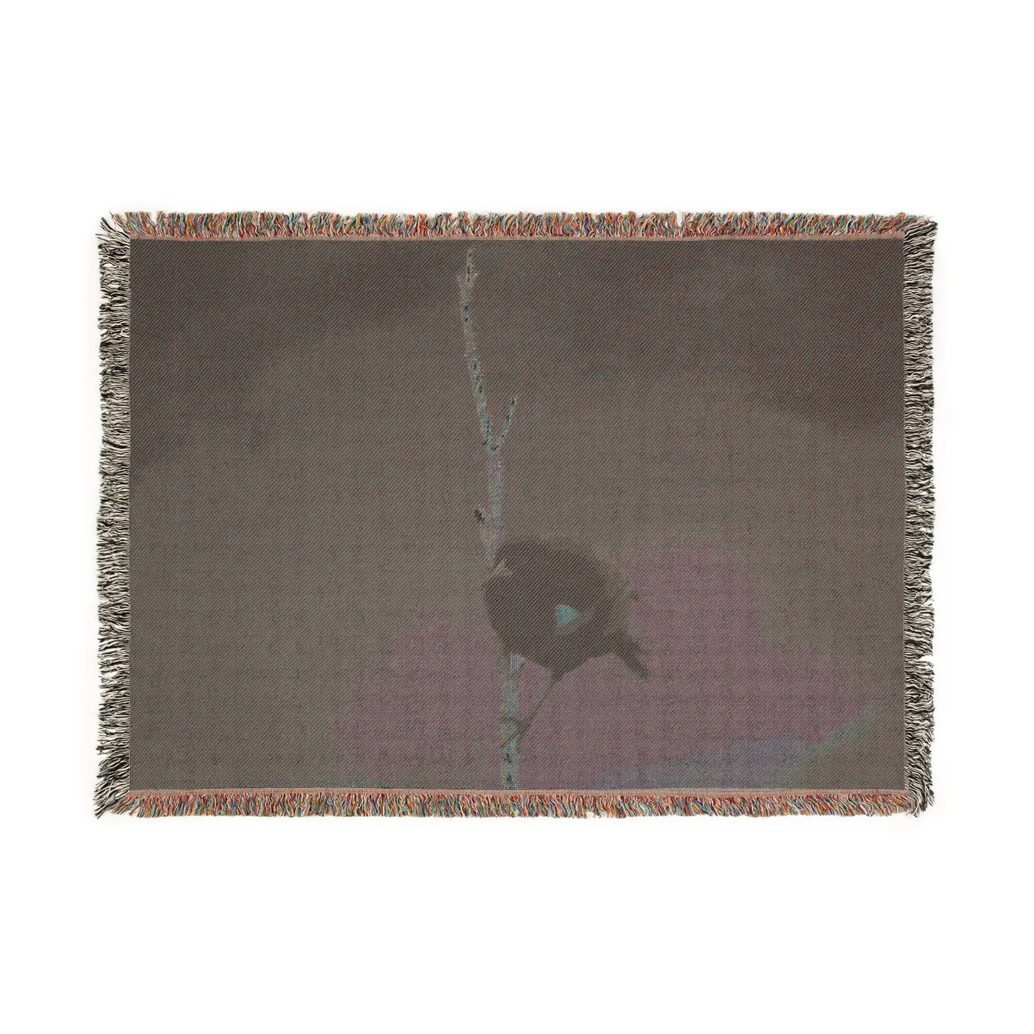 Red-Winged Blackbird Woven Blanket