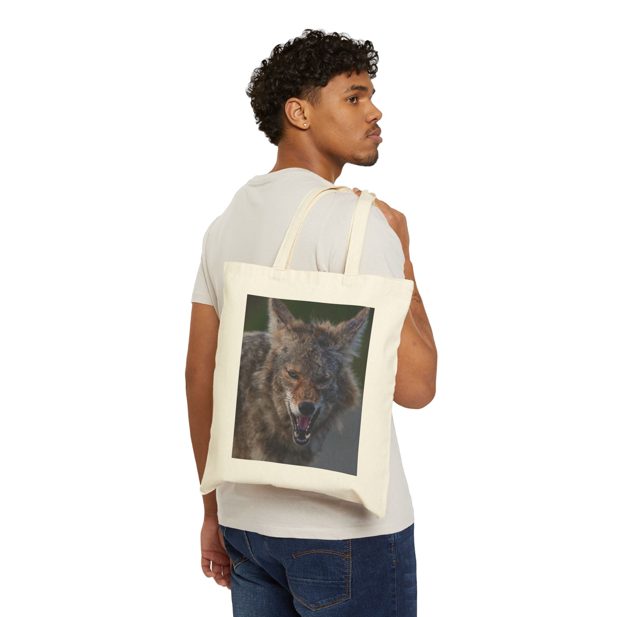 Coyote Cotton Canvas Tote Bag