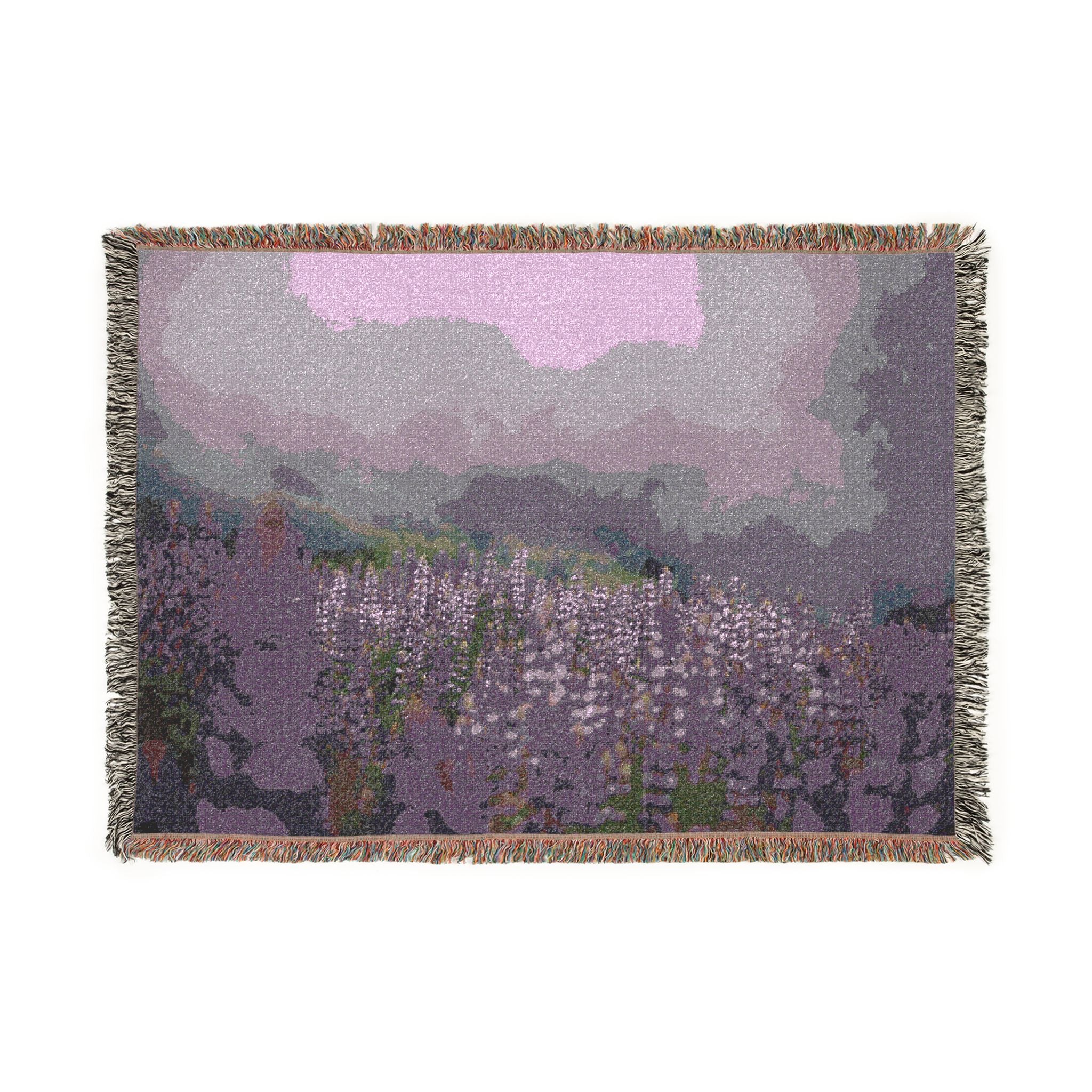 Foggy Lupine Woven Blanket