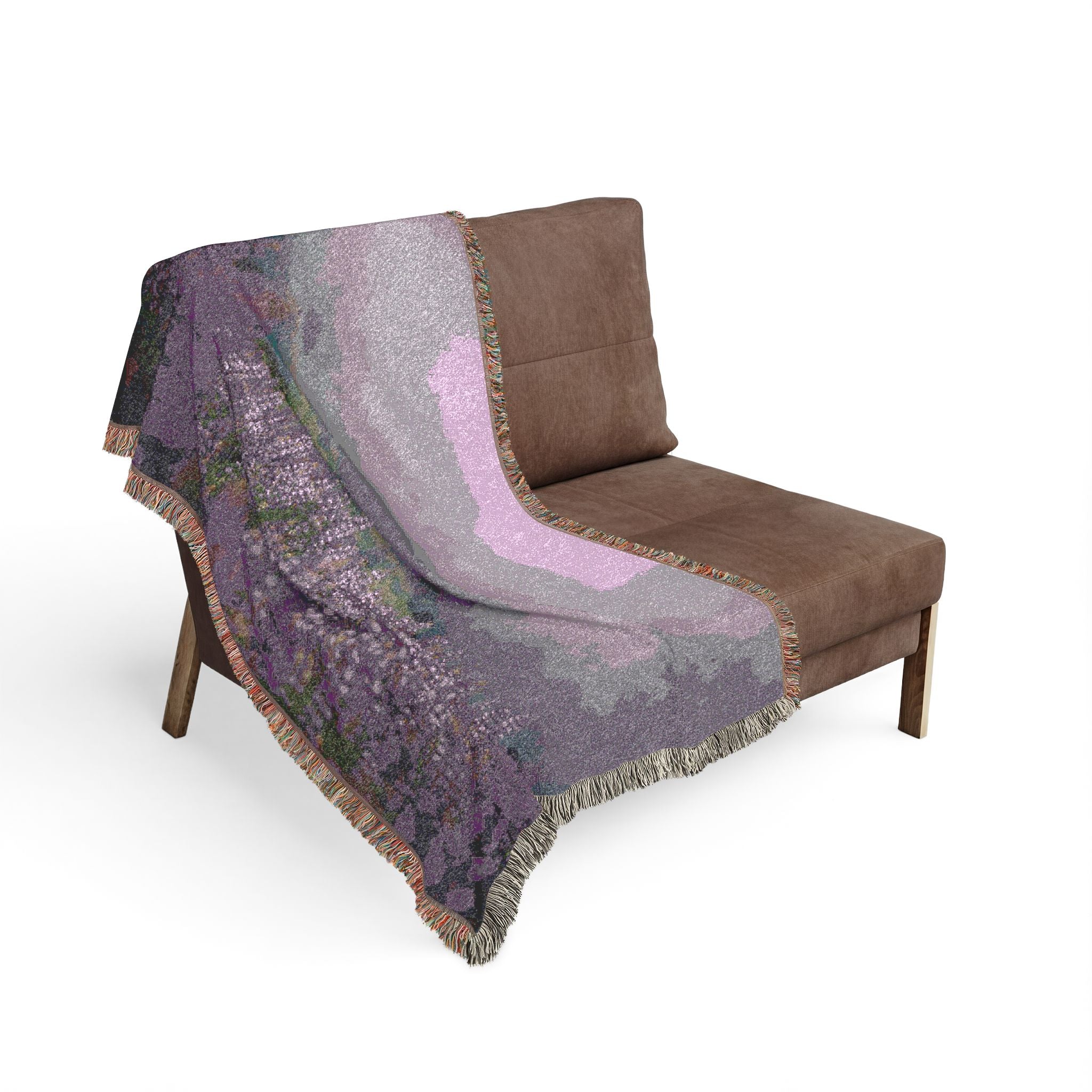 Foggy Lupine Woven Blanket