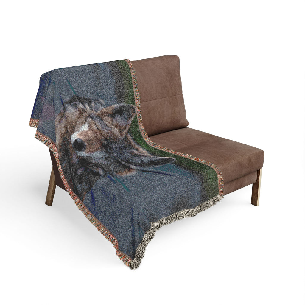 Curious Coyote Woven Throw Blanket